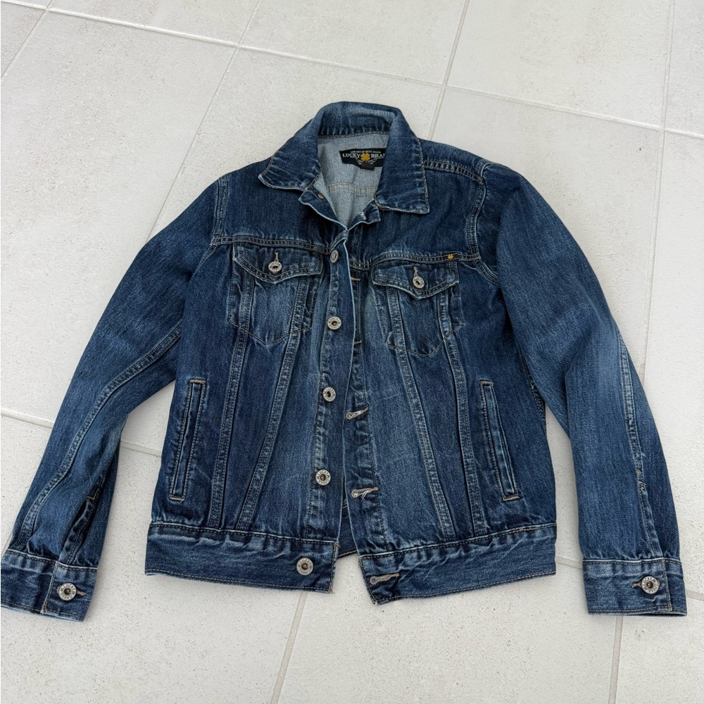 Lucky Brand Dark Blue Denim Trucker Jacket